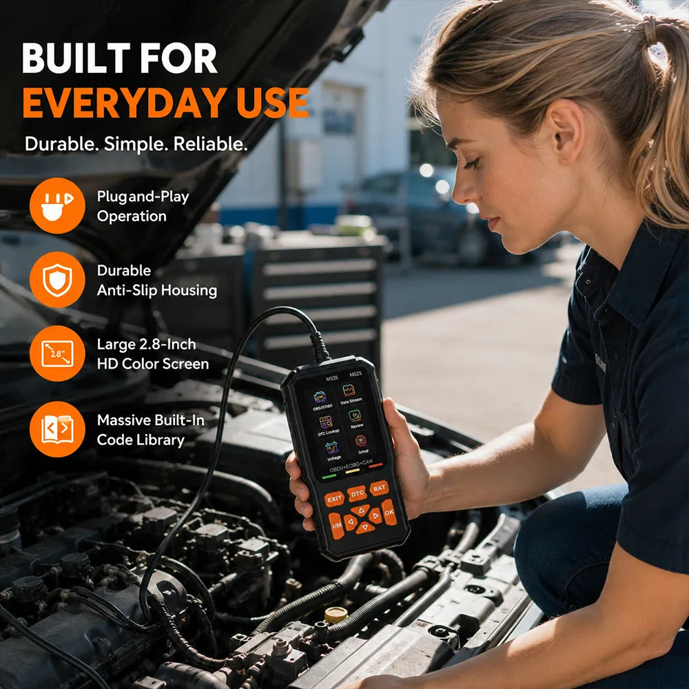 🔧M525 OBD2 Scanner – Advanced Engine Diagnostic Tool with Battery Test & Live Data