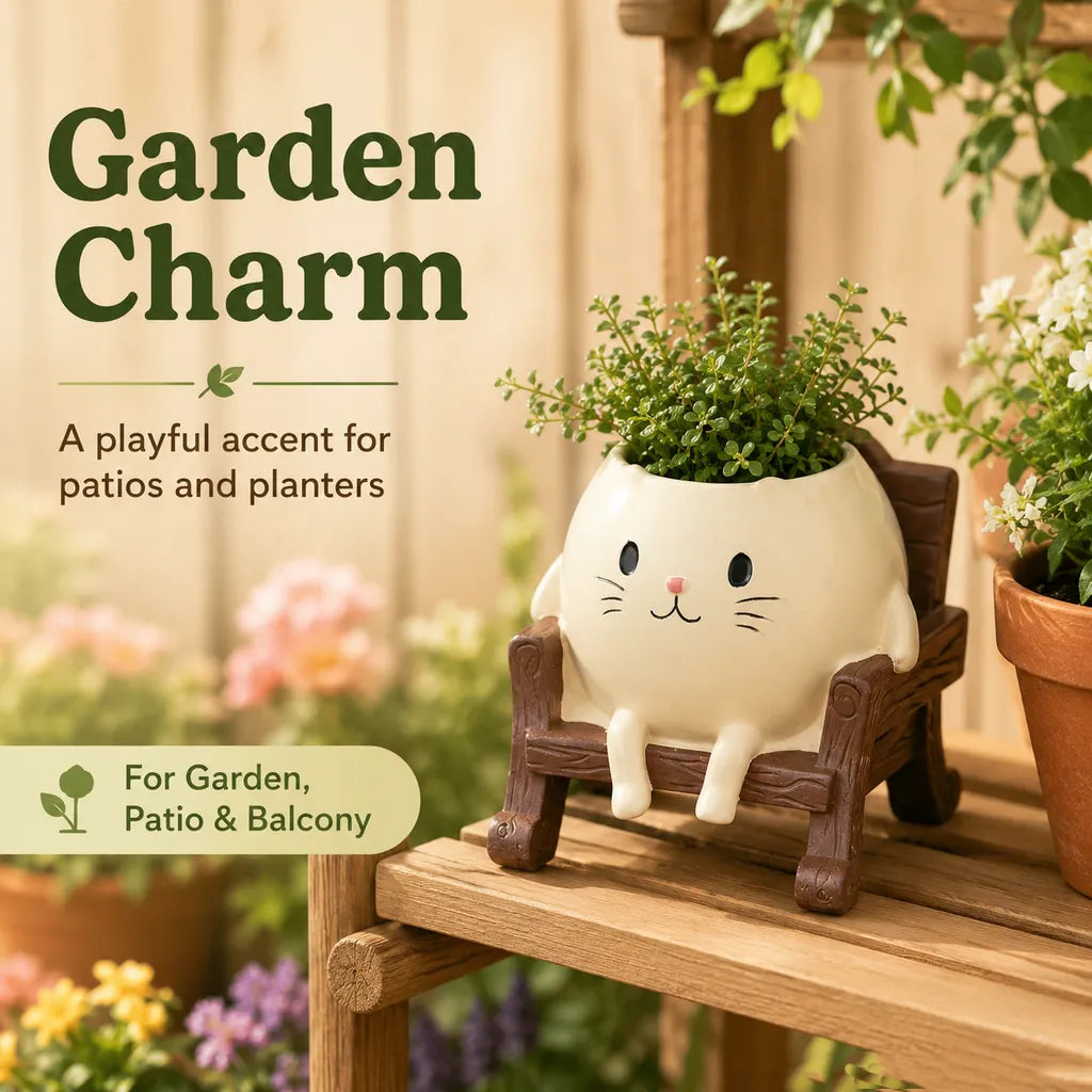 🐱 Potted Cat Swing Rocking Chair Ornament