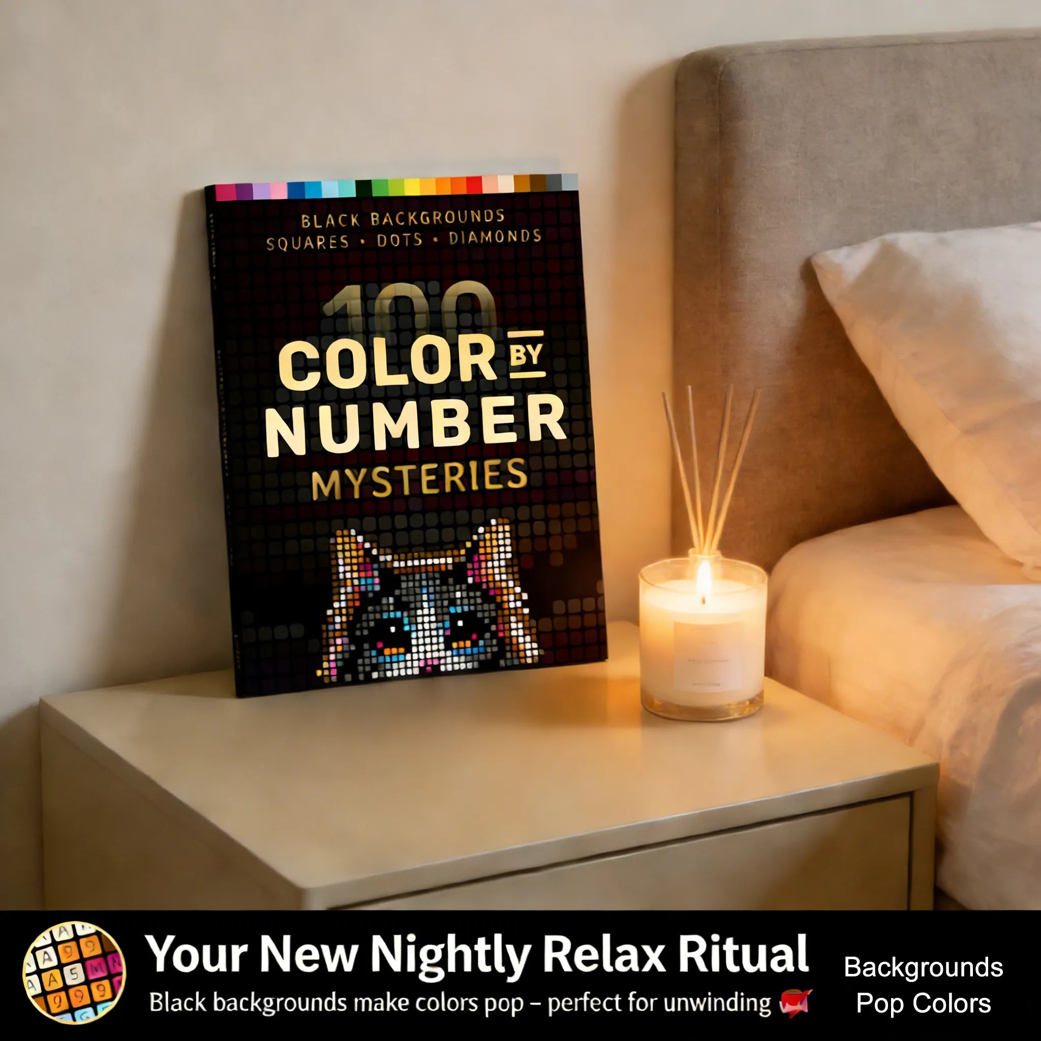 109 Digital Coloring Puzzles: Adult Relaxation and Stress Relief Coloring Book