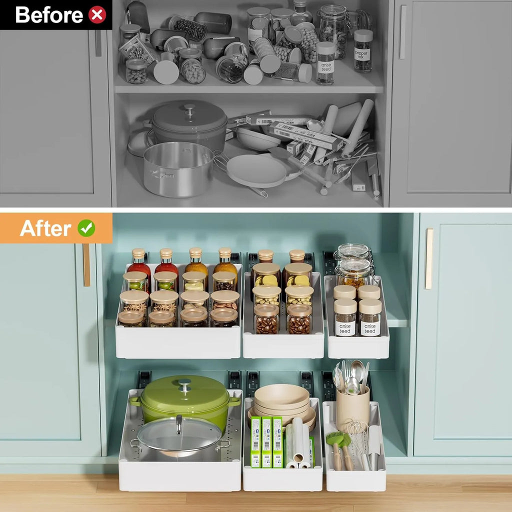 ✨ Pull-Out Cabinet Organizer System