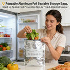🥗 Reusable Aluminum Foil Sealable Storage Bags