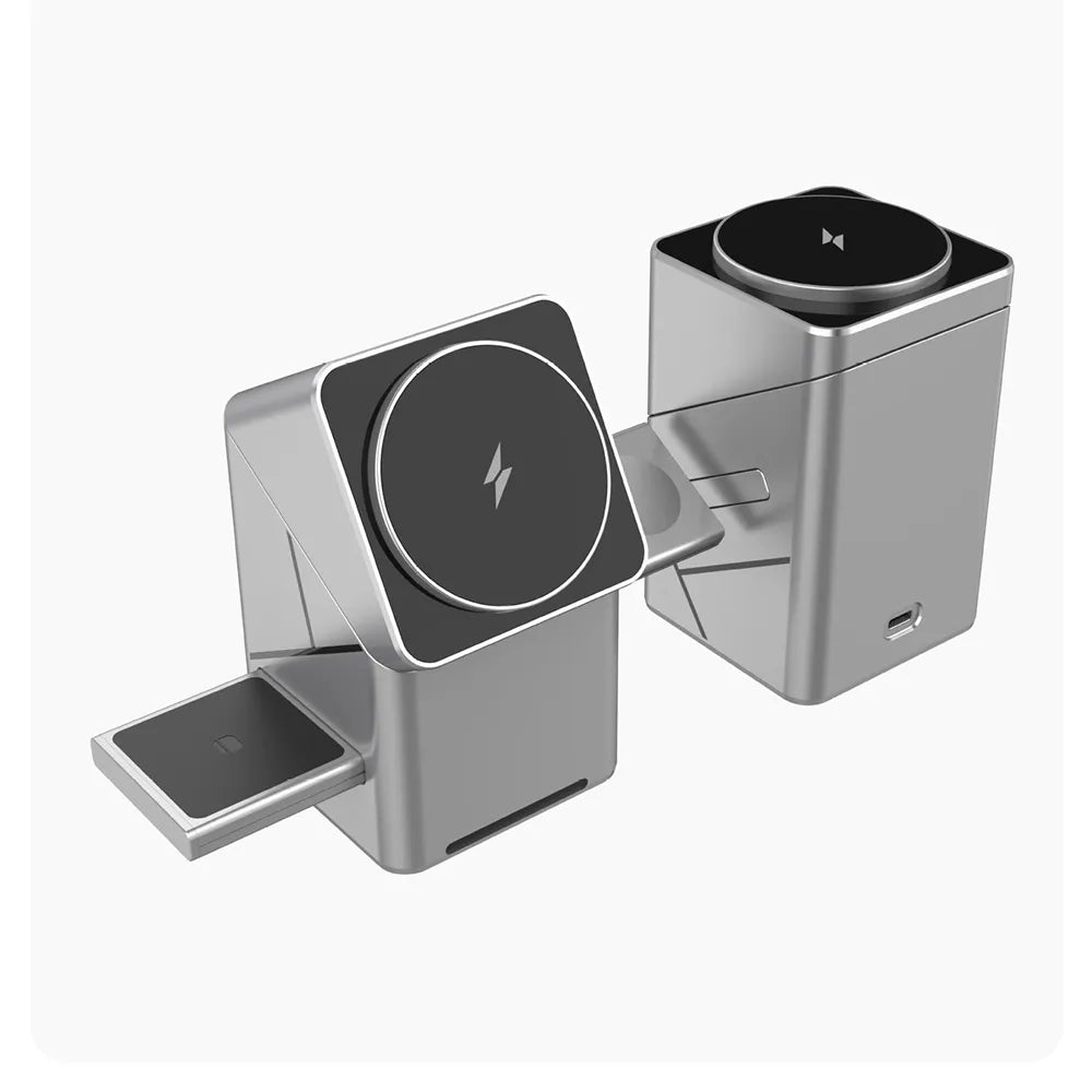 ⚡ 3-in-1 Magnetic Wireless Charging Stand with Night Light