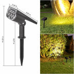 7-LED Solar Landscape Spotlights — 2-Pack Ground-Stake Wall Wash Lights