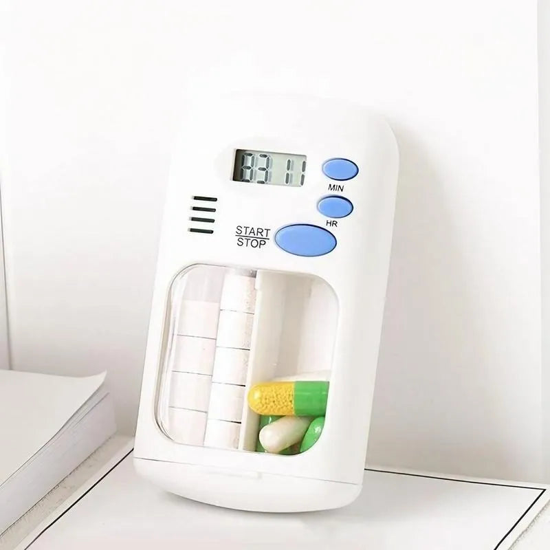 Portable LED Pill Storage Box with Alarm – Smart, Compact & Travel-Ready