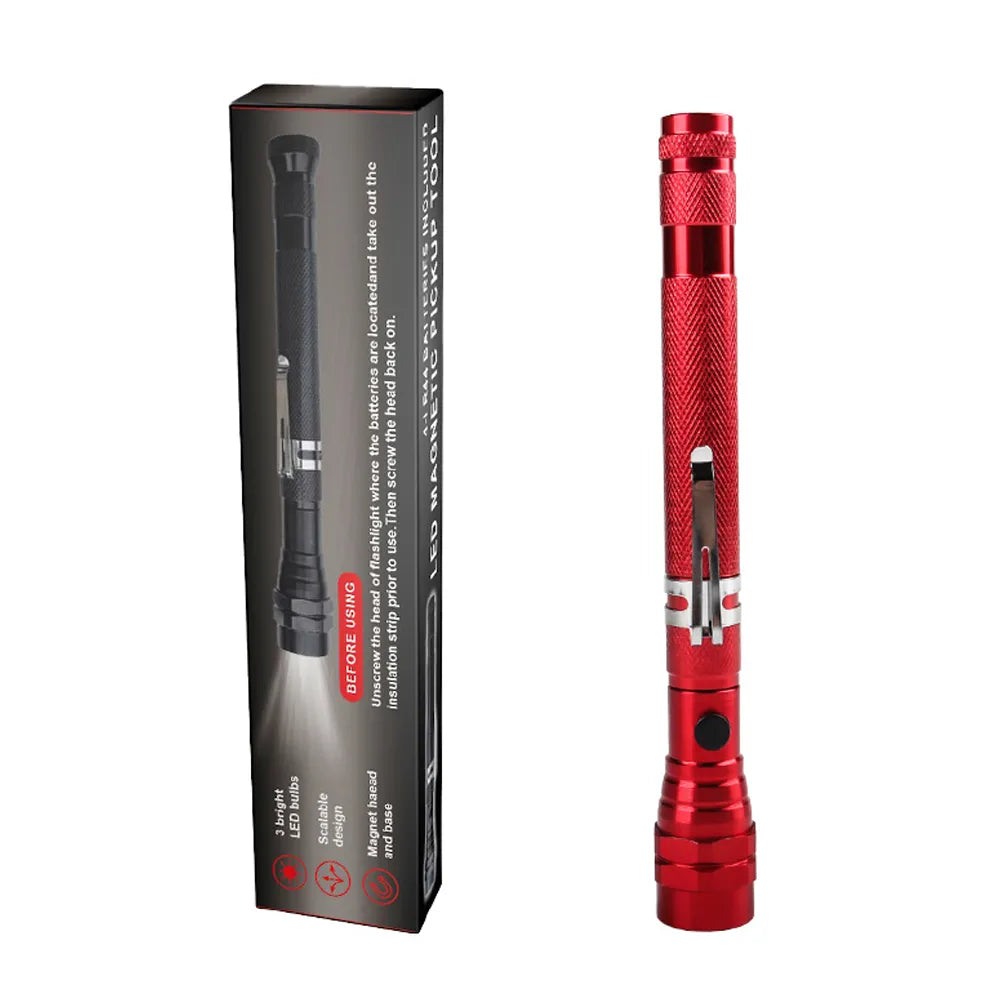 Flexible Telescopic LED Flashlight with Magnetic Tip 🔦