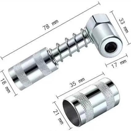 Strong Lock on Grease Couplers with Spring Flex Hose