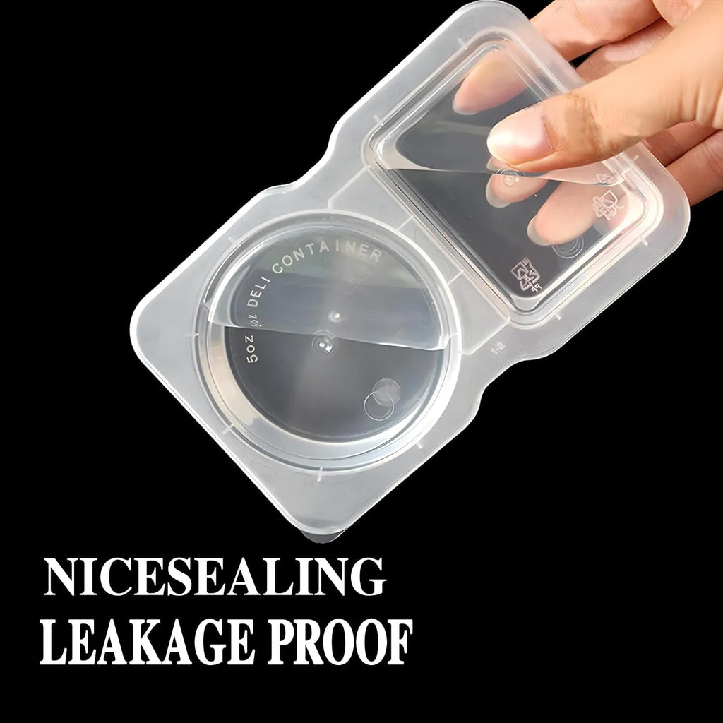 Disposable Dual-Compartment Condiment Containers with Lids