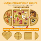 🍷 Large Bamboo Charcuterie Board Set - 3-Piece Round Wooden Cheese Tray for Cheese, Crackers, and Snacks