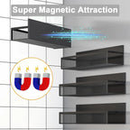 Magnetic Refrigerator Storage Rack Set – 2 Large Black Baskets