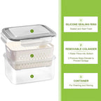 🥬 Fruit & Vegetable Storage Containers with Drain Baskets