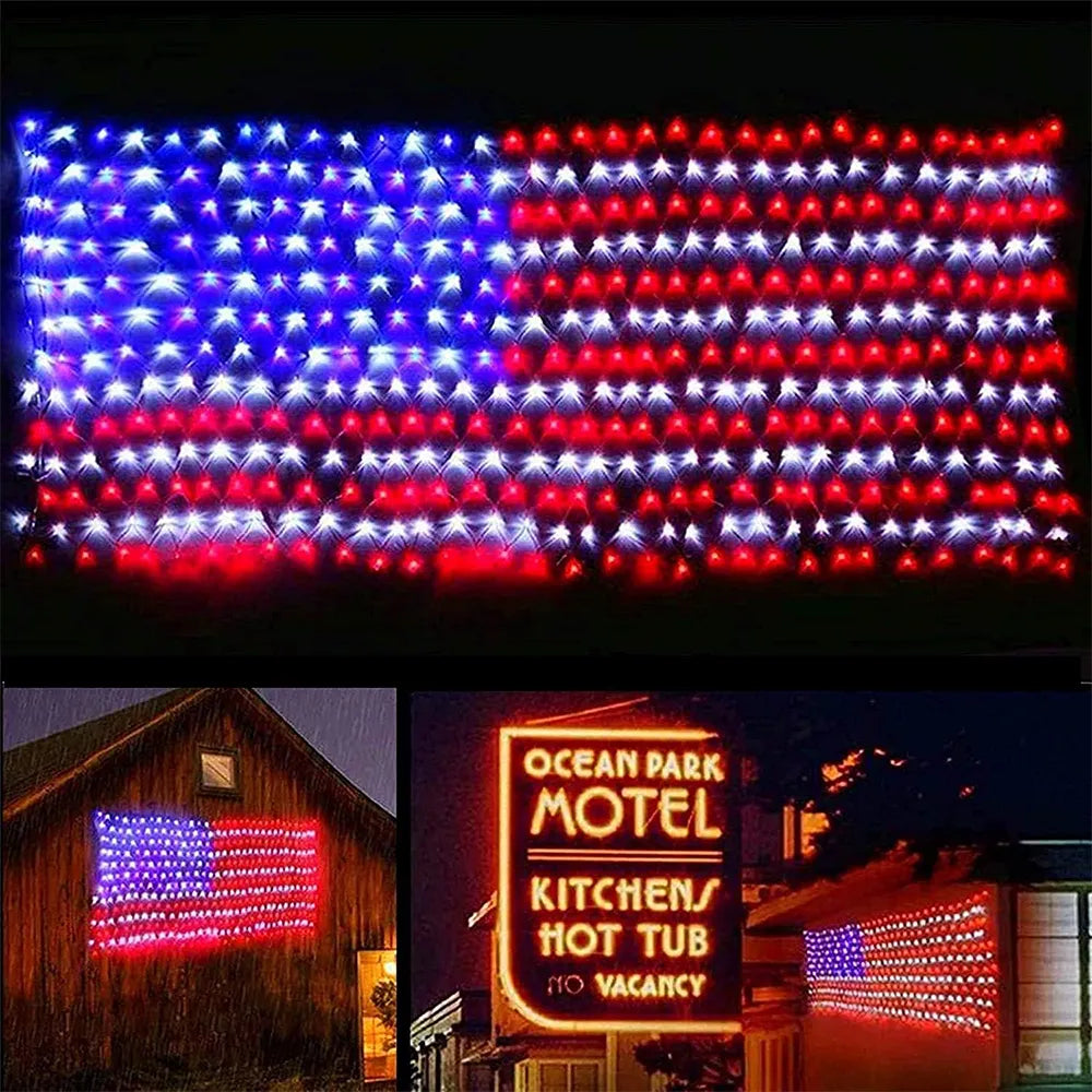 ❤️💙420 LED American Flag Light – Brilliant Patriotic Display for Every Celebration