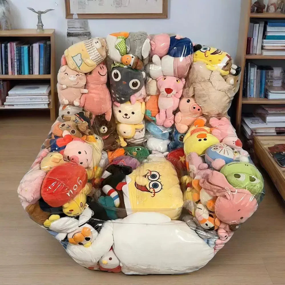 🧸 PVC Clear Stuffed Animal Storage Bag with Zipper