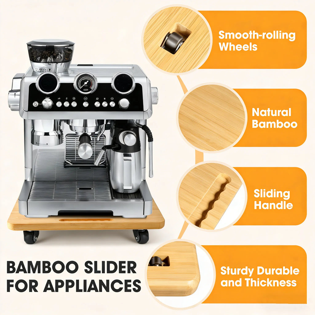 🛹 Bamboo Sliding Tray for Kitchen Appliances