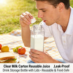Clear Milk Carton Reusable Juice🥛