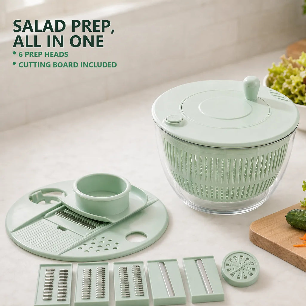 2-in-1 Salad Spinner & Vegetable Slicer Set