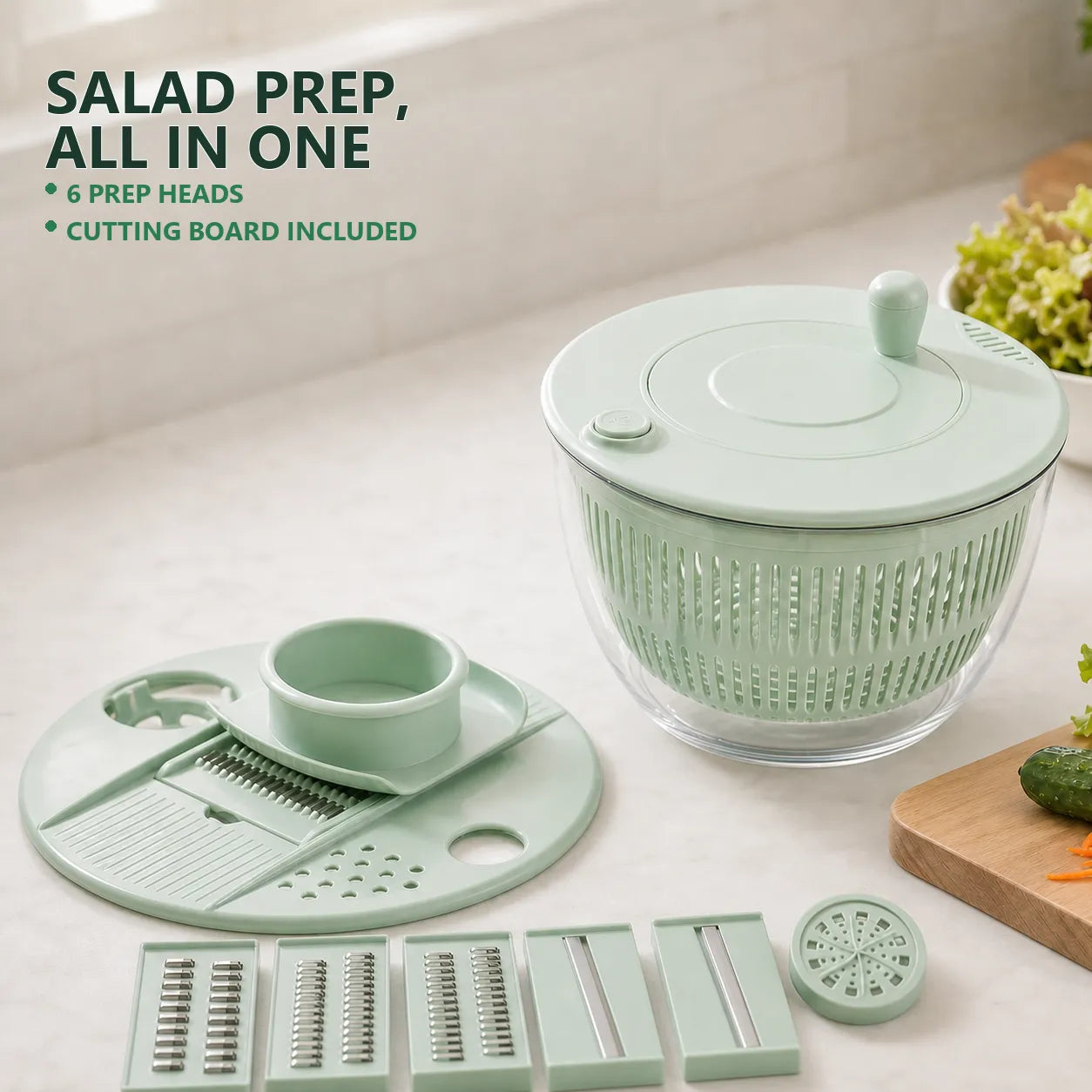 2-in-1 Salad Spinner & Vegetable Slicer Set