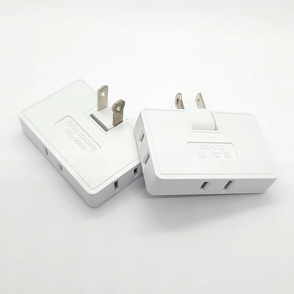 180° Rotating Flat Plug Adapter — 3-Outlet Space Saver