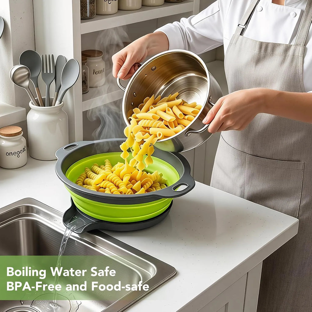 4-Piece Collapsible Colander & Self-Draining Base Set