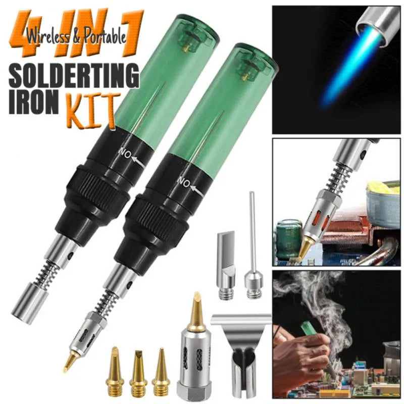 Portable 4-in-1 Soldering Iron Kit | Adjustable Temperature Welding Tool for Automotive and Electronic Repairs