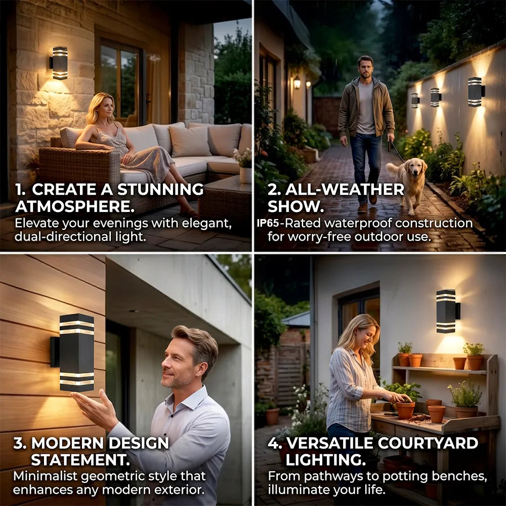 💡 Modern Square Outdoor Wall Lamp
