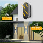 Solar Up & Down Wall Lights – 3 Color Modes, 2-Pack