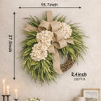 🌸 Handcrafted Hydrangea Rattan Wreath 🔥