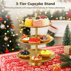 🍰 Elegant 3-Tier Stainless Steel Dessert Stand