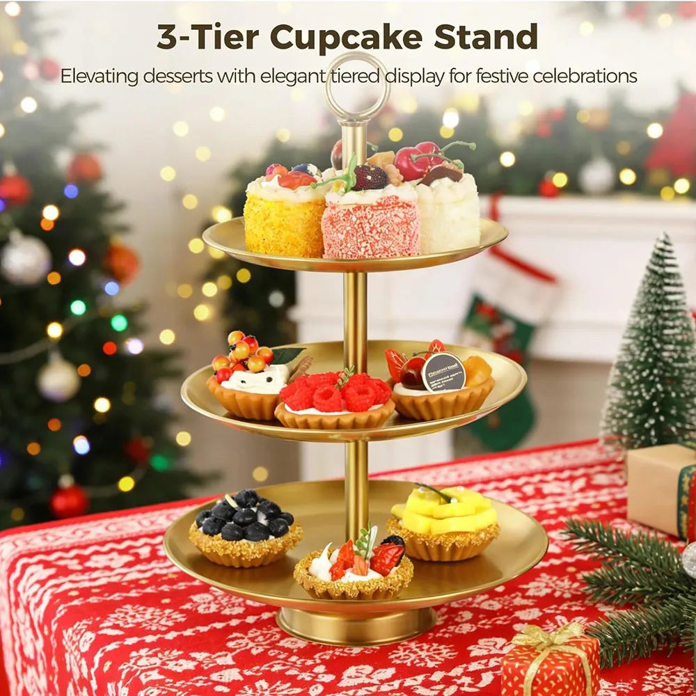 🍰 Elegant 3-Tier Stainless Steel Dessert Stand