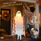 Light-Up Swinging Ghost with Maple Leaves & Remote-Controlled LED