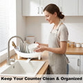 🍽️ Oval Dish Drying Rack with Utensil Holder