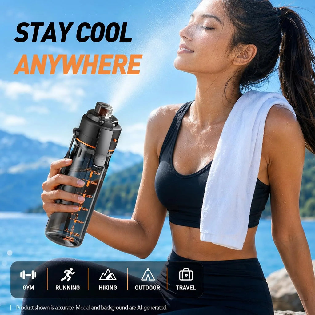 2-in-1 Misting Sports Water Bottle – 24 oz