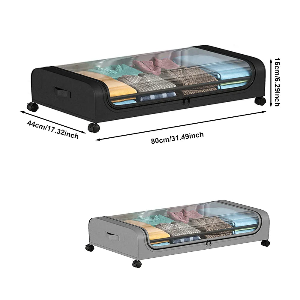 🛏️ Under Bed Storage with Wheels – Large Capacity Organizer Drawer