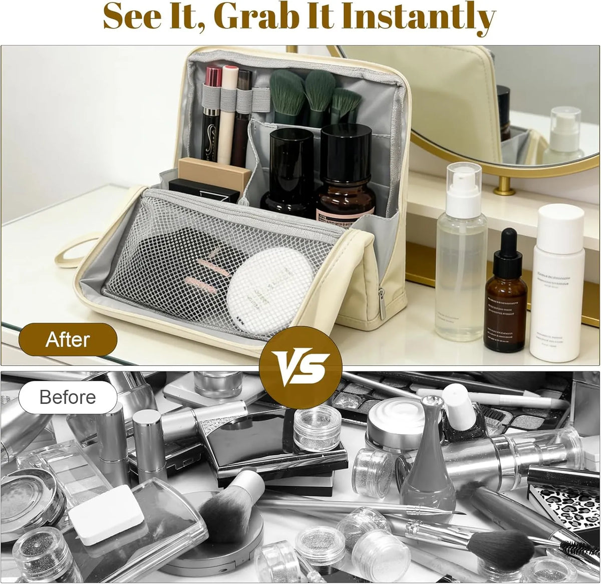 💄 Spacious Upright Cosmetic Bag