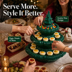 Festive 3-Tier Christmas Tree Serving Platter