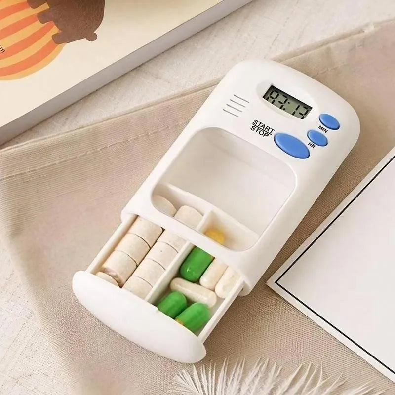 Portable LED Pill Storage Box with Alarm – Smart, Compact & Travel-Ready