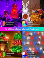 🎄 Bluetooth App-Controlled RGB Christmas Lights – Music Sync, Timer & Smart Color Effects