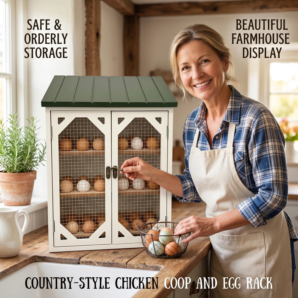 🥚 13” Rustic Chicken Coop Egg Holder