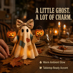 Cozy Glow Patchwork Ghost Halloween Decor