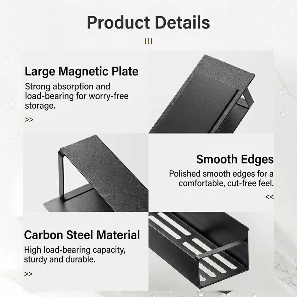 🧲 Magnetic Storage Rack Organizer – Punch-Free Kitchen Space Saver