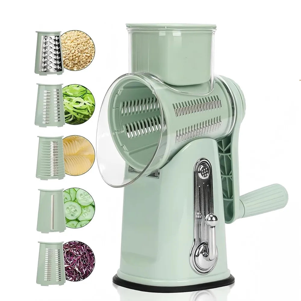 🧀 5-in-1 Rotary Grater with Handle