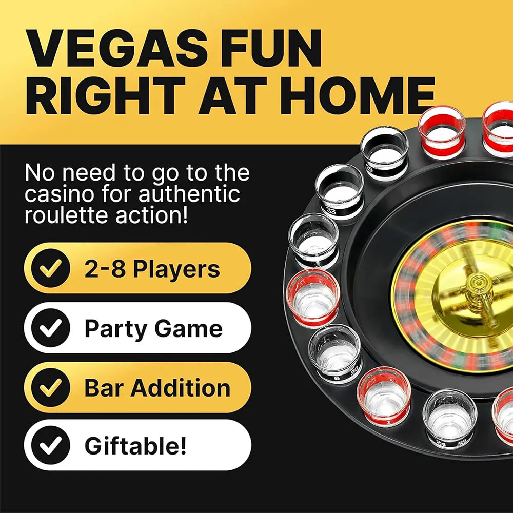 🎰 Shot Glass Roulette Drinking Game Set – Casino Style Party Game
