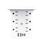 ⚡Multi-Functional Wall Outlet Extender with Shelf – 6 AC Outlets & 4 USB Charging Ports