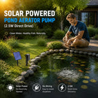 ☀️ Solar Powered Pond Aerator Pump (2.5W Direct Drive)