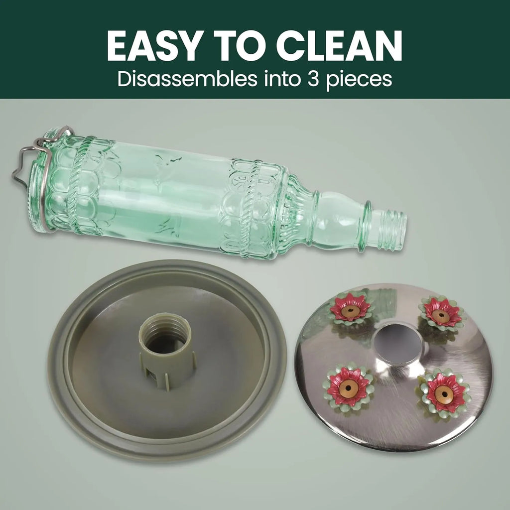 🕊️ Vintage Glass Hummingbird Feeder