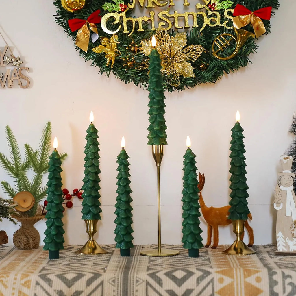 🎄 Flameless Christmas Tree Candles – Elegant, Safe & Magical Holiday Lighting
