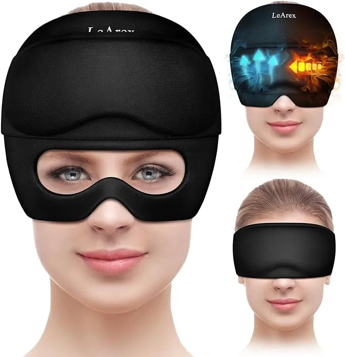 Multifunctional Gel Head & Eye Therapy Mask – Hot & Cold Relief for Migraines, Puffy Eyes, Sinus Pressure & Stress