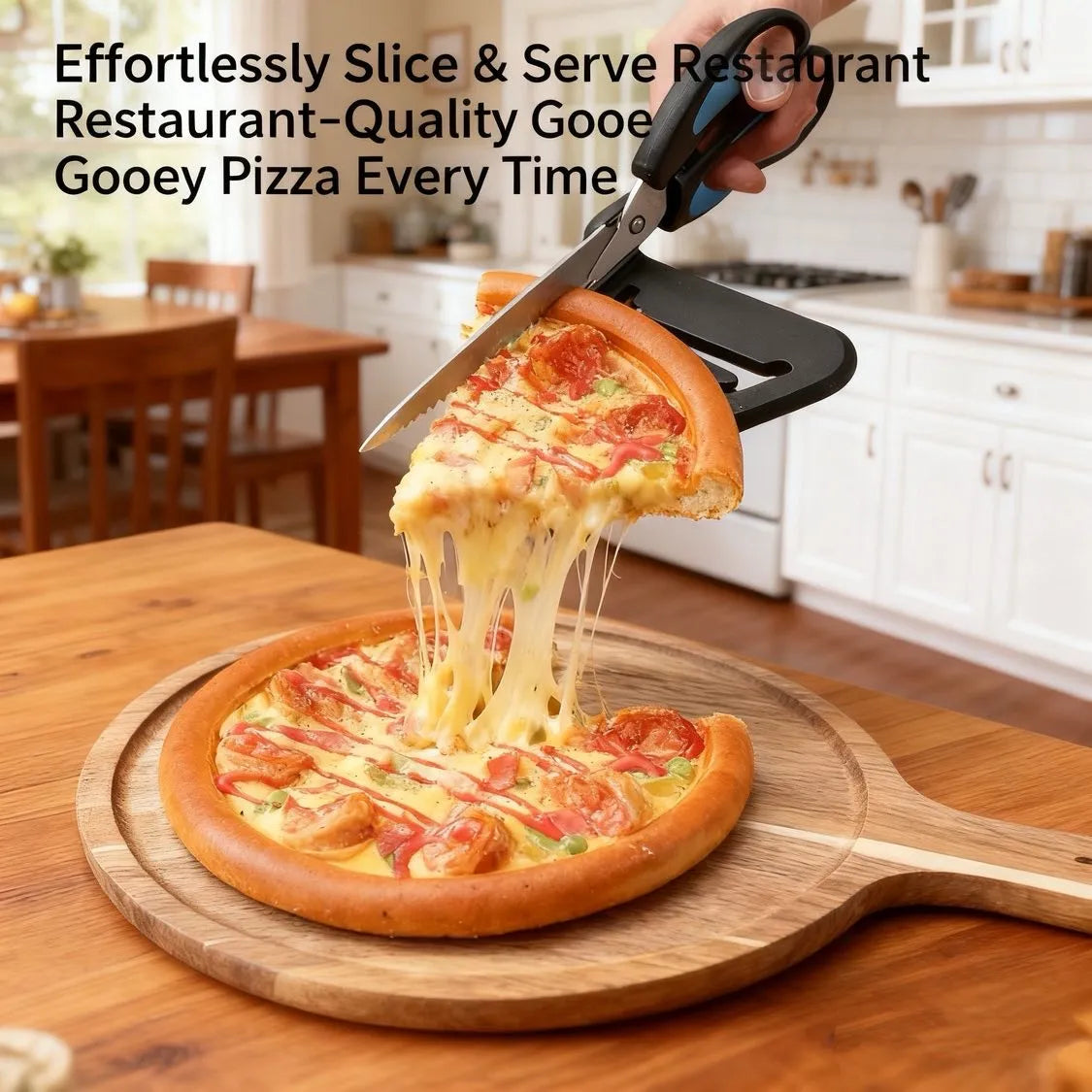 🍕 Stainless Steel Pizza Scissors with Detachable Serving Shovel