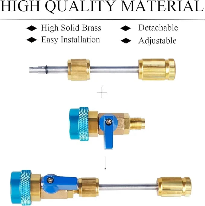 AC Valve Core Remover Installer Tool Kit | Dual Versions for Home & Automotive AC | Dual Size SAE 1/4" & 5/16" Ports