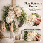 🌸 Handcrafted Hydrangea Rattan Wreath 🔥