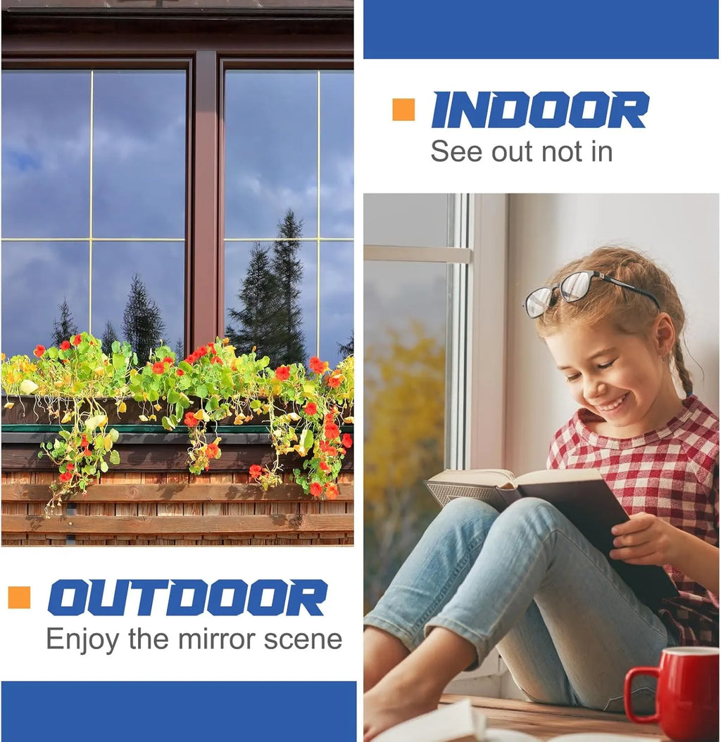 ☀️ One-Way Mirror Window Film – Heat Control & UV Protection